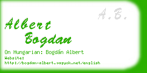 albert bogdan business card