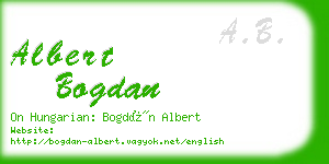 albert bogdan business card